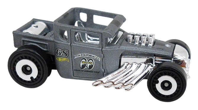 Hot Wheels 2021 - Collector # 161/250 - Rod Squad 4/5 - Bone Shaker - Satin Gray / Mooneyes - USA