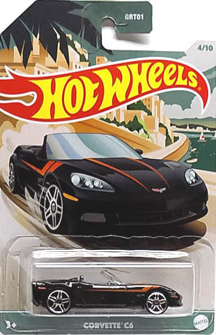 Hot Wheels 2021 - Convertibles Series # 4/10 - Corvette C6 - Black - Walmart Exclusive