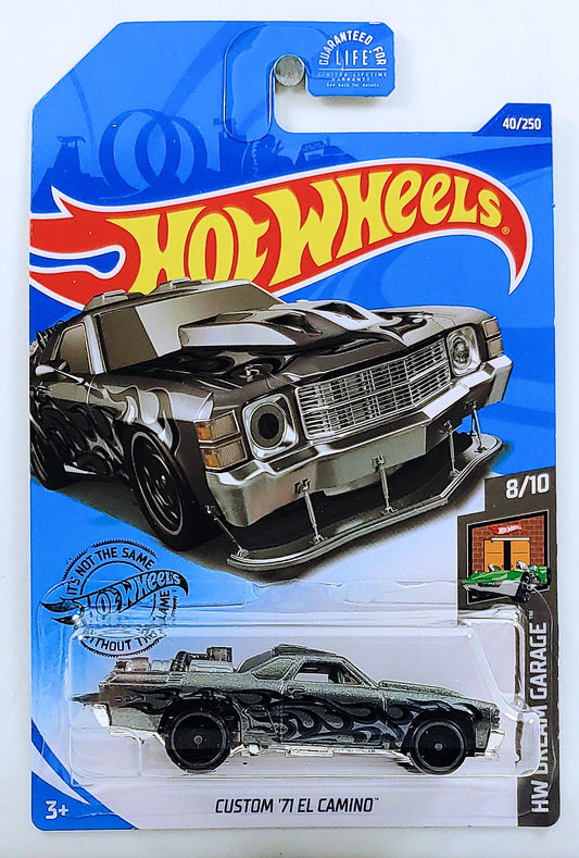 Hot Wheels 2020 - Collector # 040/250 - HW Dream Garage 8/10 - Custom '71 El Camino - Metallic Dark Gray - USA Card