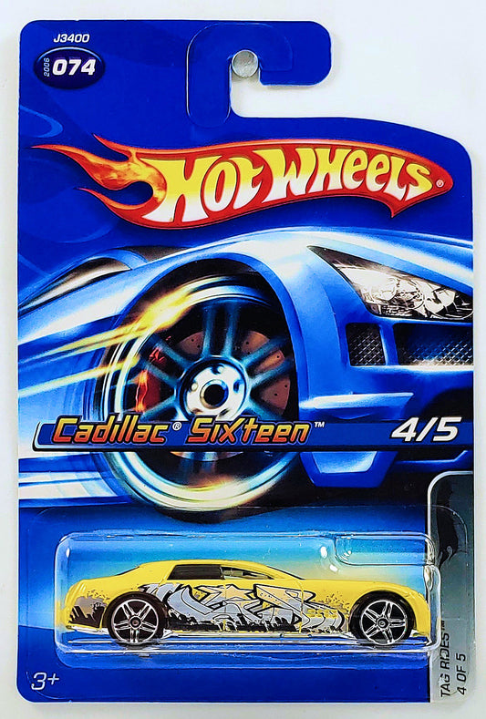 Hot Wheels 2006 - Collector # 074/223 - Tag Rides 4/5 - Cadillac Sixteen - Yellow - USA