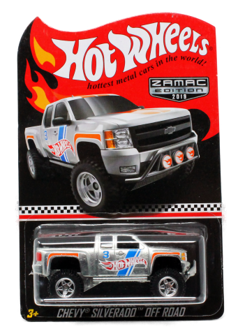 Hot Wheels 2019 - ZAMAC / Collector Edition / Promo Mail-In - Chevy Silverado Off Road - ZAMAC - Metal/Metal & Real Riders - Kar Keeper