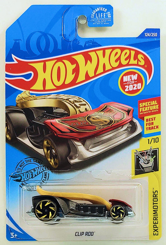Hot Wheels 2020 - Collector # 124/250 - Experimotors 1/10 - New Models - Clip Rod - Dark Red - USA Card