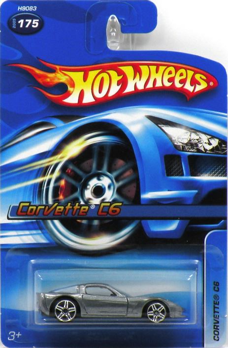 Hot Wheels 2005 - Collector # 175/183 - Corvette C6 - Metallic Gray - Kmart Exclusive - USA Card