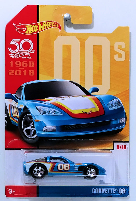 Hot Wheels 2018 - 50th Anniversary / Throwback Collection 08/10 - Corvette C6 - Blue - Target Exclusive