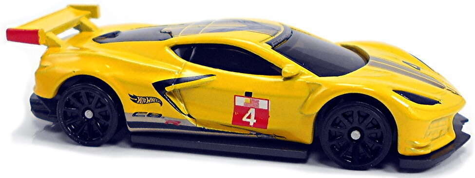 Hot Wheels 2021 - Collector # 105/250 - HW Race Day 6/10 - New Models - Corvette C8.R - Yellow / #4 - International Card