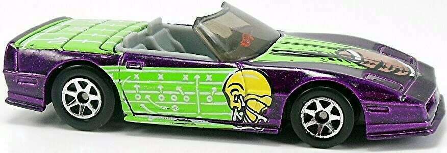 Hot Wheels 1996 - Collector # 405 - Sports Car Series 2/4 - Custom Corvette - Purple - 7 Spokes - Gray Interior - USA