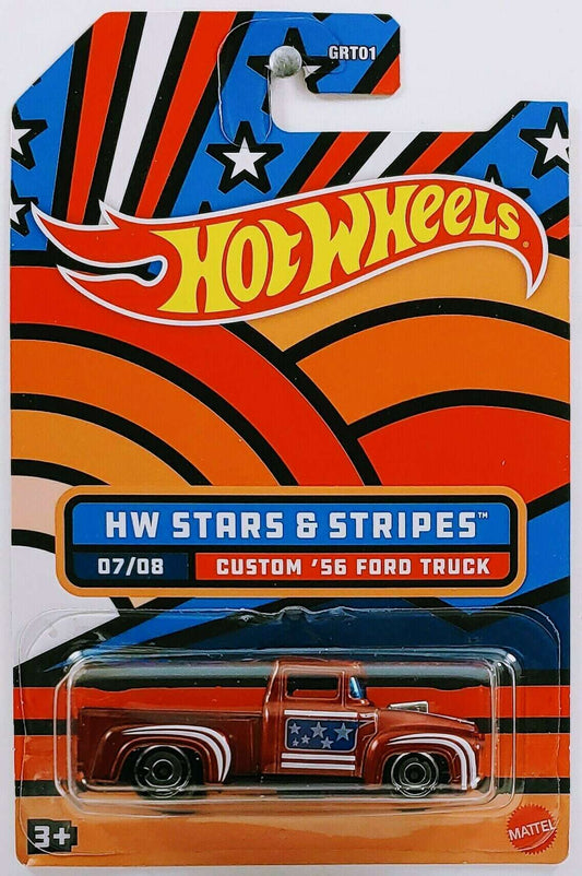 Hot Wheels 2022 - HW Stars & Stripes # 07/08 - Custom '56 Ford Truck - Dark Red