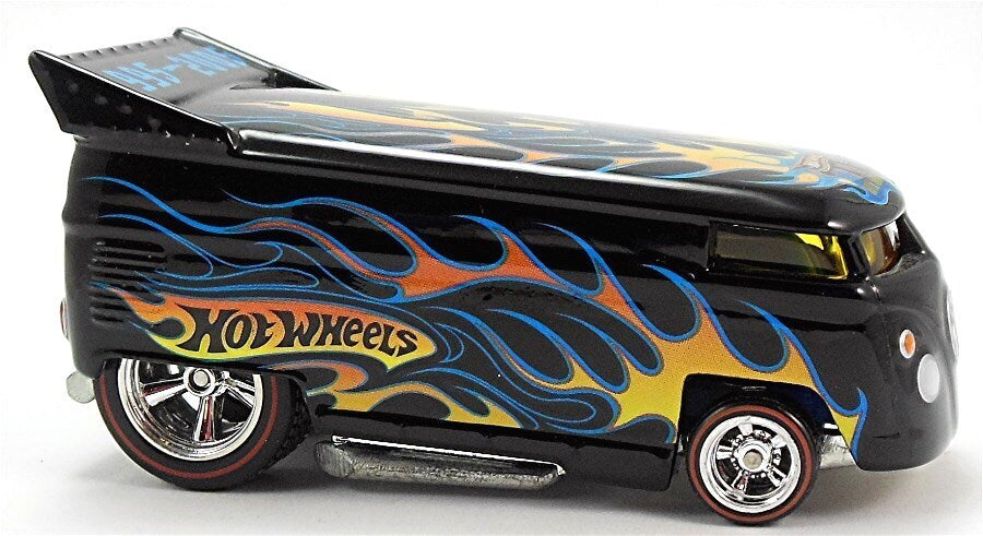 Hot Wheels 2005 - Collector # 133/183 - Treasure Hunts Bonus 13/12 - Customized VW Drag Bus - Black with Flames - Mail-In Only