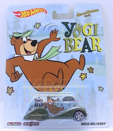 Hot Wheels 2014 - Nostalgia / Pop Culture / Hanna-Barbera - Deco Delivery - Sky Blue / Yogi Bear - Metal/Metal & Real Riders