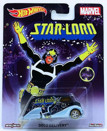 Hot Wheels 2015 - Nostalgia / Pop Culture / Marvel - Deco Delivery - Midnight Blue / Star-Lord - Metal/Metal & Real Riders