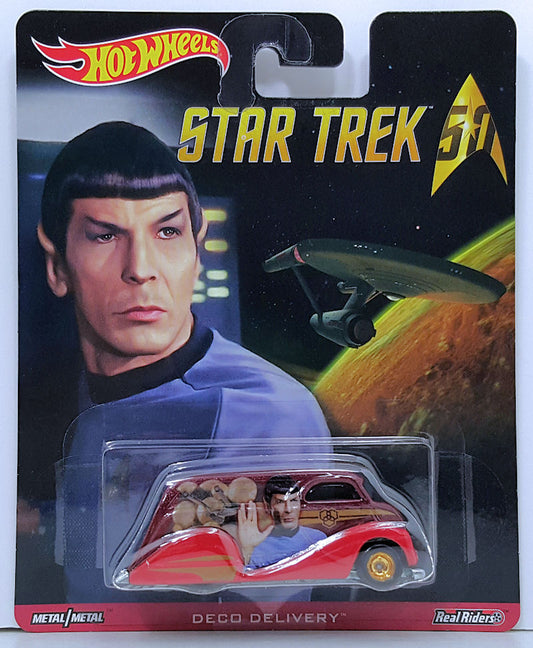 Hot Wheels 2016 - Pop Culture / Star Trek - Deco Delivery - Red / Spock - Metal/Metal & Real Riders
