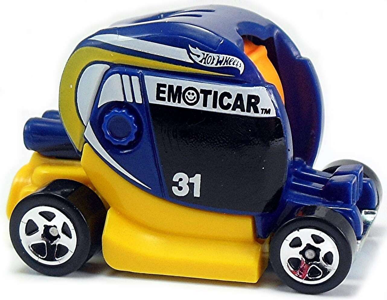 Hot Wheels 2017 - Collector # 122/365 - Experimotors 5/10 - New Models - Emoticar - Blue, Yellow & Orange - USA