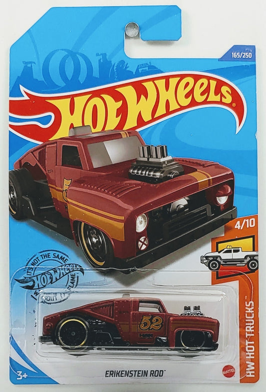 Hot Wheels 2020 - Collector # 165/250 - HW Hot Trucks 4/10 - New Models - Erikenstein Rod - Satin Maroon - International Long Card
