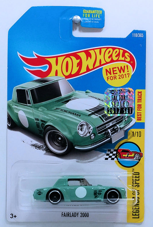 Hot Wheels 2017 - Collector # 118/365 - Legends of Speed 1/10 - New Models - Fairlady 2000 - Pale Green - FSC