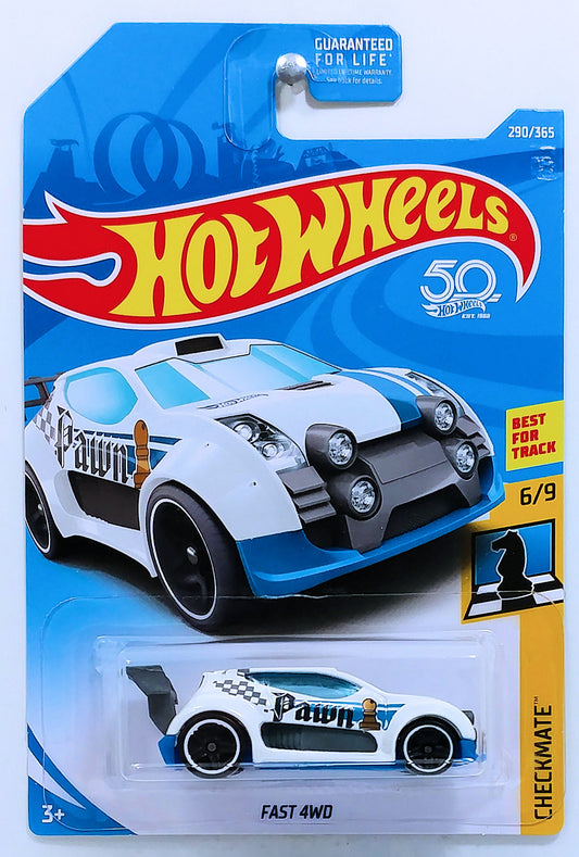 Hot Wheels 2018 - Collector # 290/365 - Checkmate 6/9 - Fast 4WD - White - USA