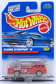 Hot Wheels 1997 - Collector # 617 - Flame Stopper II - Red - New Blue Car Card
