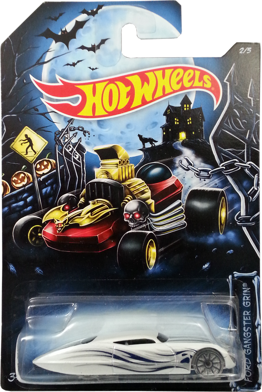Hot Wheels 2014 - Happy Halloween 2/5 - Ford Gangster Grin - Pearl White - 10 Spokes with Clear Tires