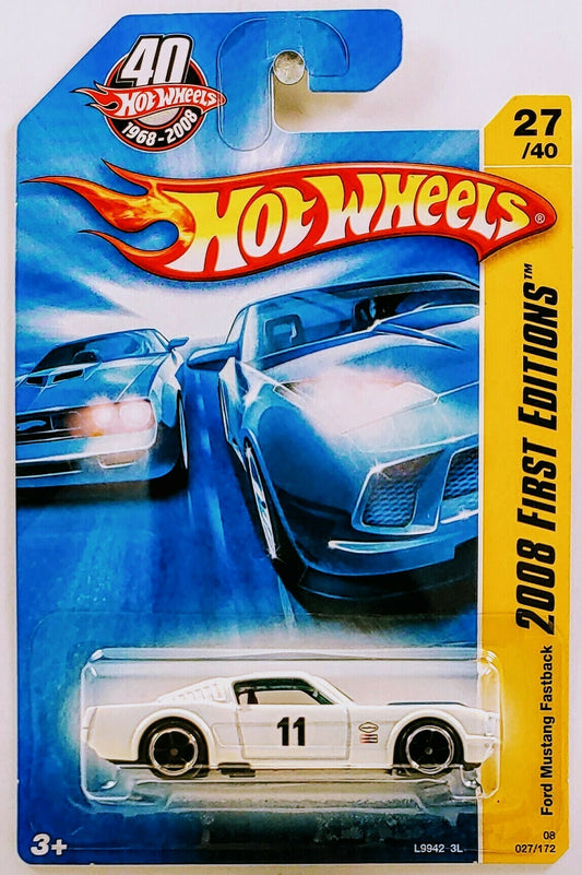 Hot Wheels 2008 - Collector # 027/172 - First Editions 27/40 - Ford Mustang Fastback - White - IC