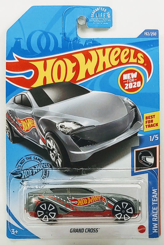 Hot Wheels 2020 - Collector # 192/250 - HW Race Team 1/5 - New Models - Grand Cross - Metallic Gray - USA Card