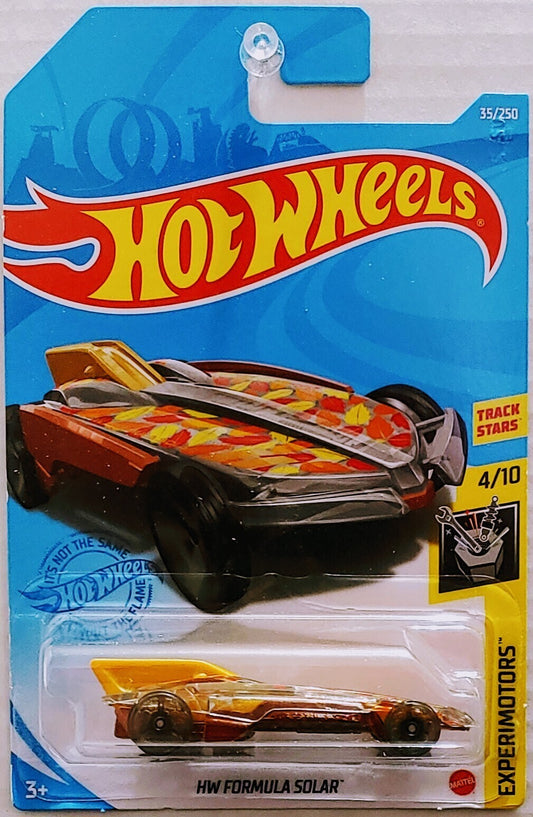 Hot Wheels 2021 - Collector # 035/365 - Experimotors 4/10 - HW Formula Solar - Transparent Clear - International Long Card