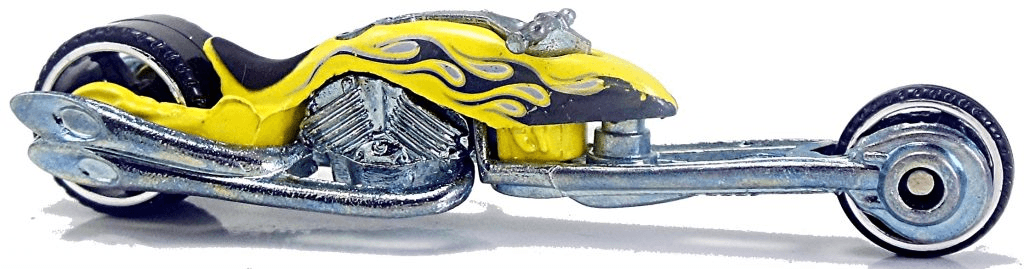 Hot Wheels 2007 - Collector # 126/180 - Treasure Hunts 6/12 - Hammer Sled (Custom Motorcycle) - Yellow / Flames - USA