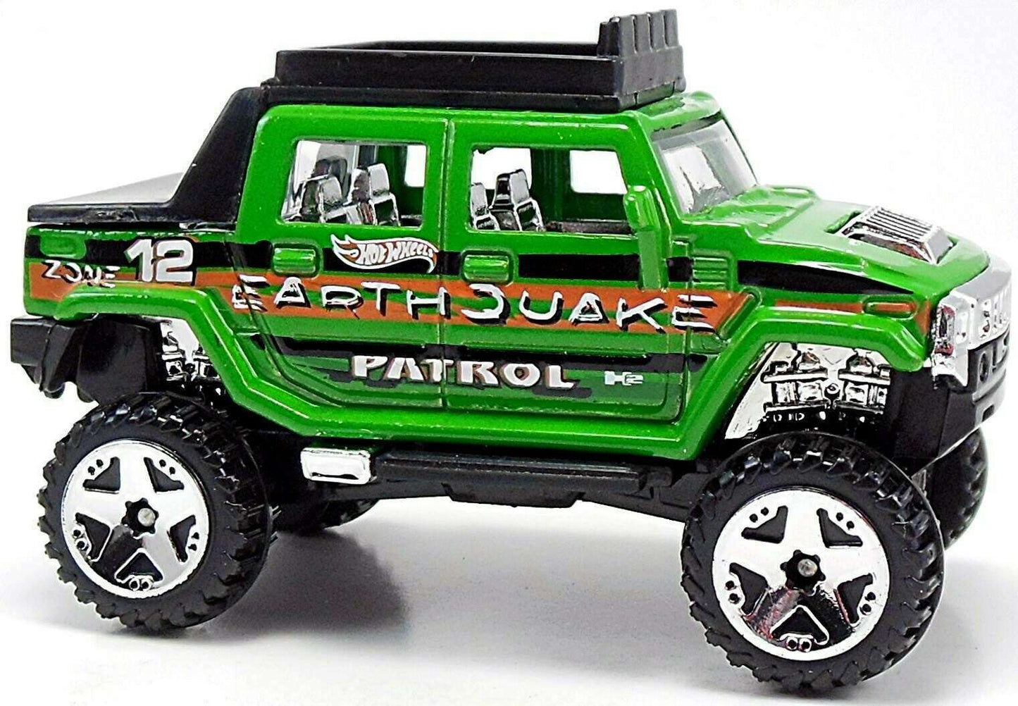 Hot Wheels 2012 - Collector # 221/247 - Thrill Racers / Earthquake 1/5 - Hummer H2 - Green - USA