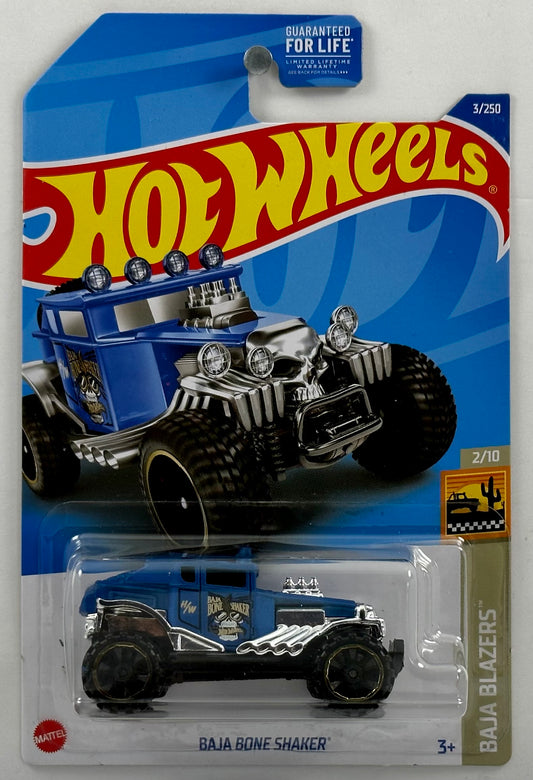 Hot Wheels 2022 - Collector # 003/250 - Baja Blazers 2/10 - Baja Bone Shaker - Blue - USA Card