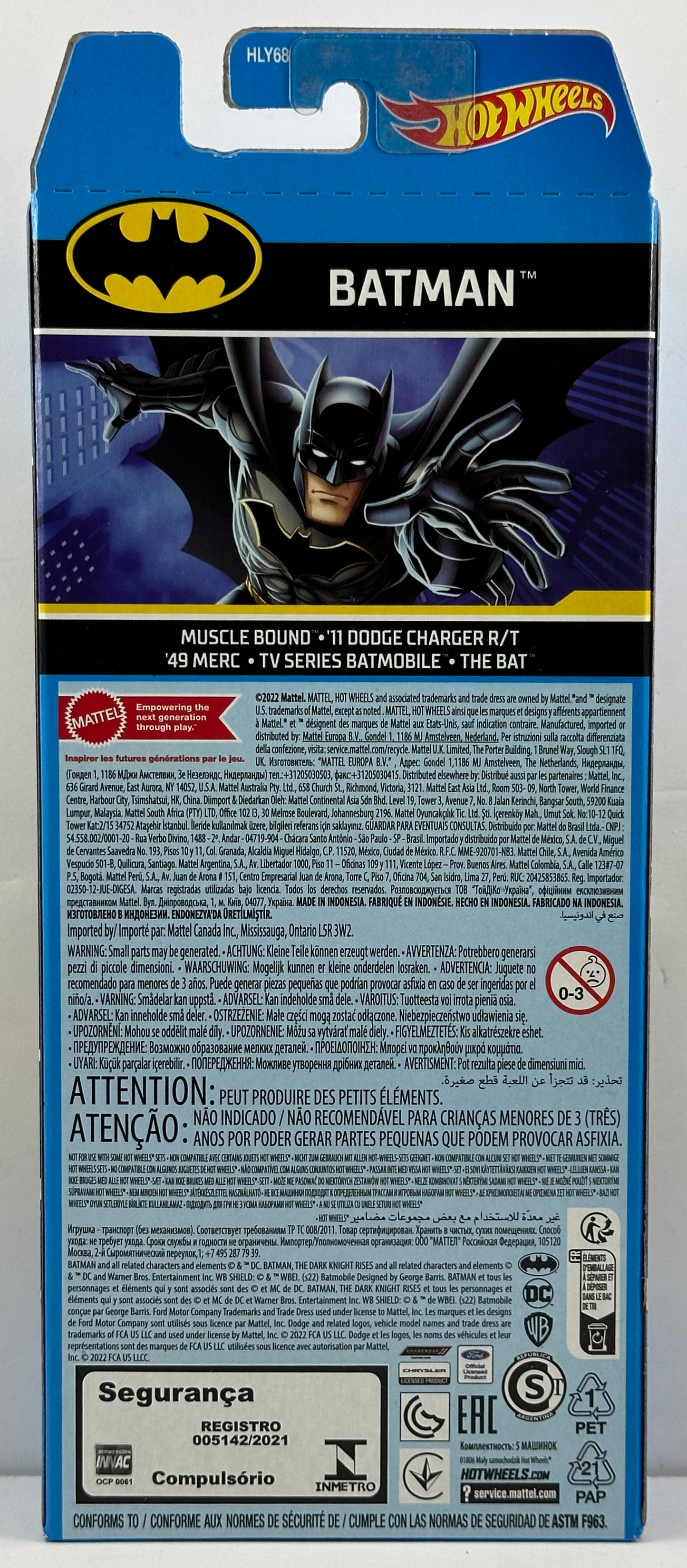 Hot Wheels 2023 - Gift Pack / 5 Pack - Batman - Muscle Bound (Robin), '11 Dodge Charger R/T (Gotham Police), '49 Merc (Bat Girl), TV Series Batmobile & The Bat