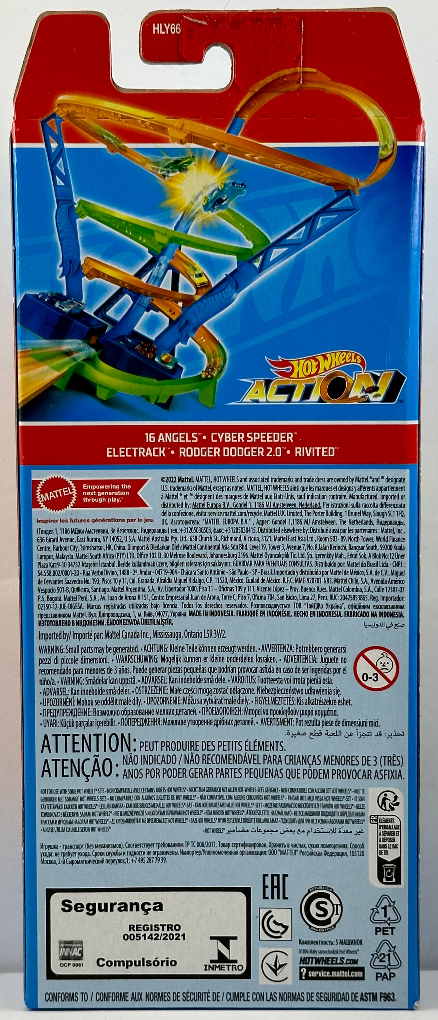 Hot Wheels 2023 - Gift Pack / 5 Pack - HW Action - 16 Angles, Cyber Speeder, Electrack, Rodger Dodger 2.0 & Rivited