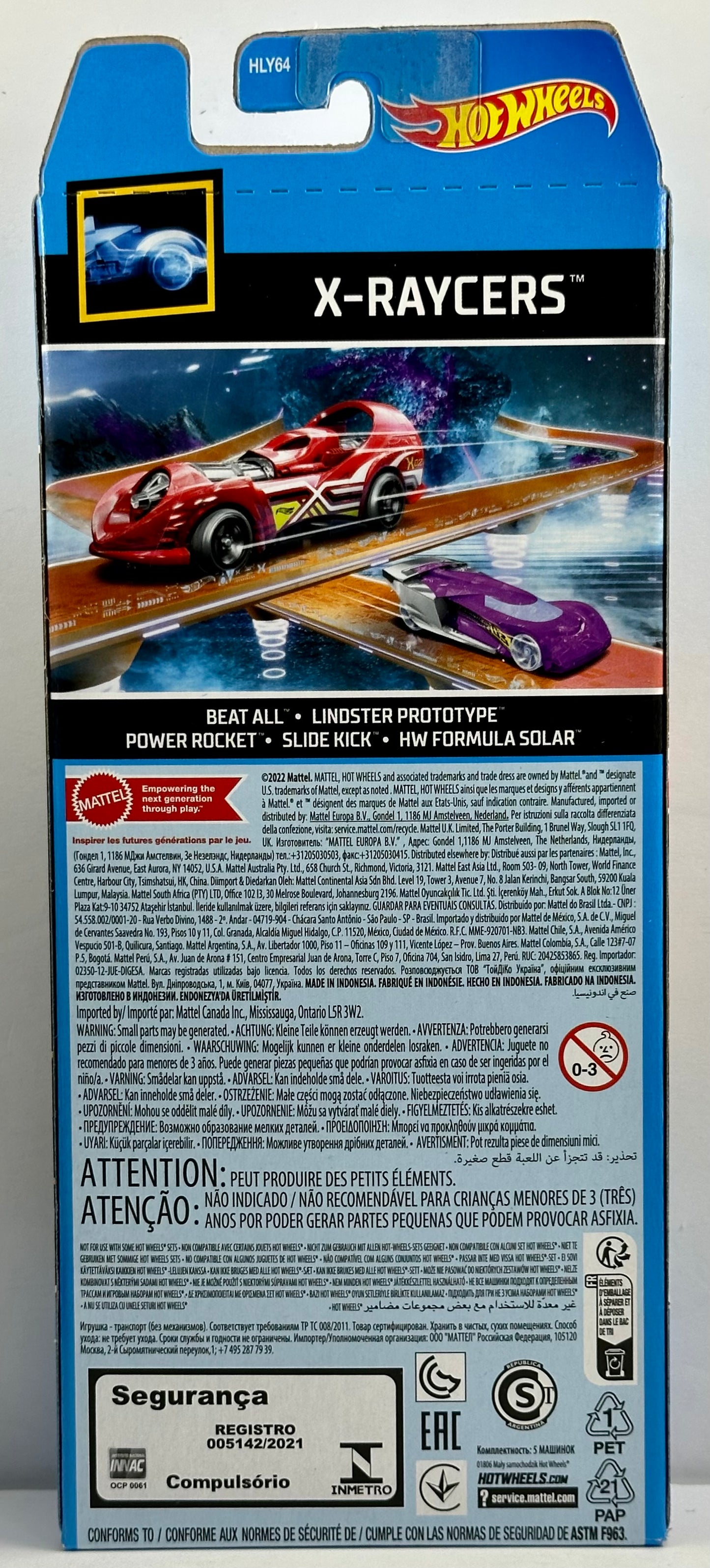 Hot Wheels 2023 - Gift Pack / 5 Pack - X-Raycers - Beat All, Lindster Prototype, Power Rocket, Slide Kick & HW Formula Solor