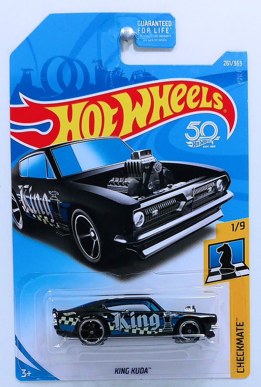 Hot Wheels 2018 - Collector # 261/365 - Checkmate 1/9 - King Kuda - Black - USA