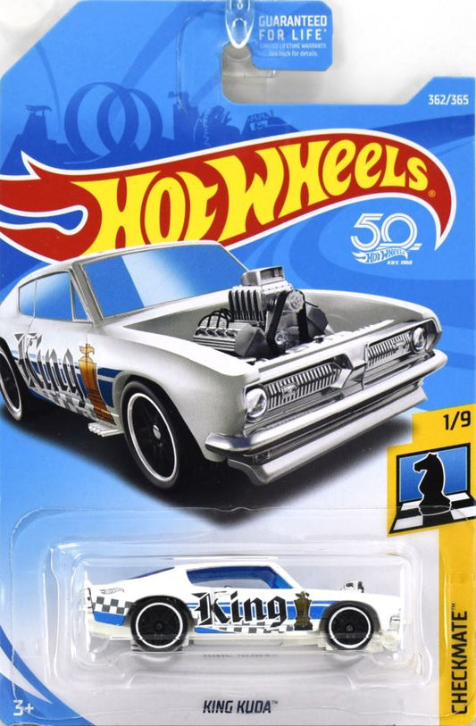 Hot Wheels 2018 - Collector # 362/365 - Checkmate 1/9 - King Kuda - White - USA