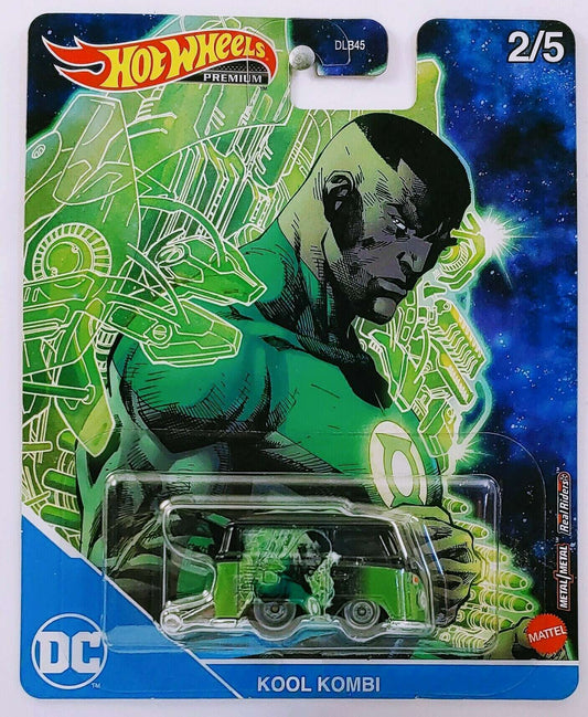 Hot Wheels 2021 - Premium / Pop Culture / DC Comics 2/5 - Kool Kombi - Black / Green Lantern - Metal/Metal & Real Riders