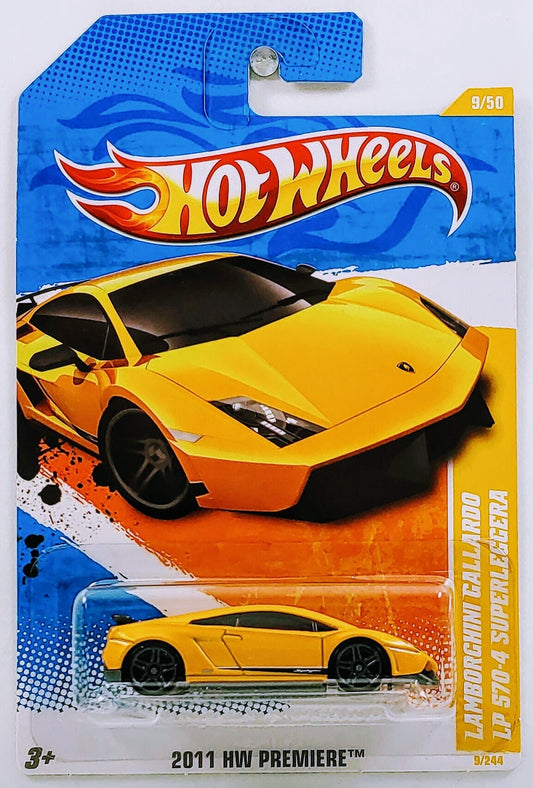 Hot Wheels 2011 - Collector # 009/244 - HW Premiere 9/50 - Lamborghini Gallardo LP 570-4 Superleggera - Yellow - IC