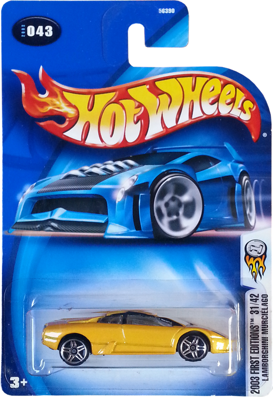 Hot Wheels 2003 - Collector # 043/220 - First Editions 31/42 - Lamborghini Murciélago - Metalflake Yellow - USA '04