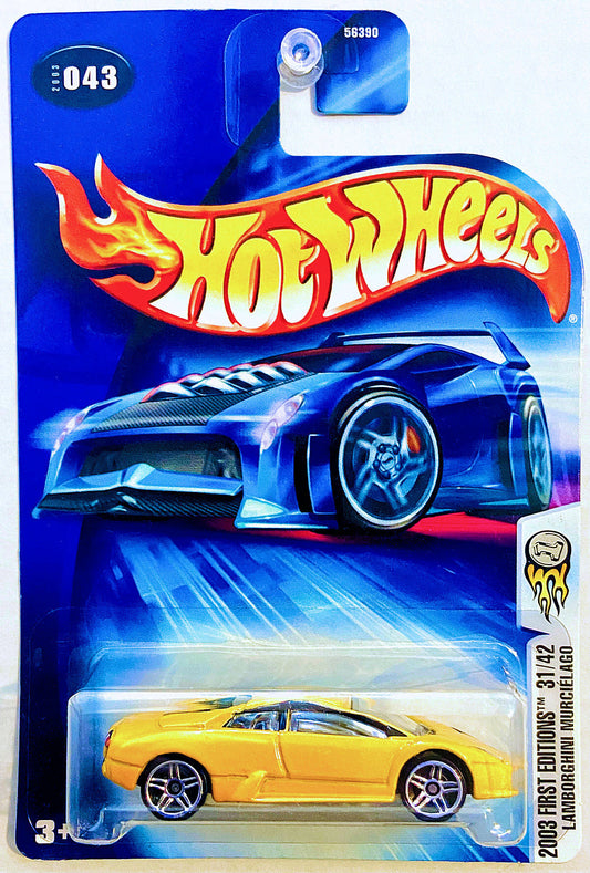 Hot Wheels 2003 - Collector # 043/220 - First Editions 31/42 - Lamborghini Murciélago - Metalflake Yellow - USA
