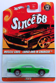 Hot Wheels 2008 - Since '68 / Muscle Cars # 09/10 - Large and in Charger - Green - Basic Wheels on Red Lines - Metal/Metal