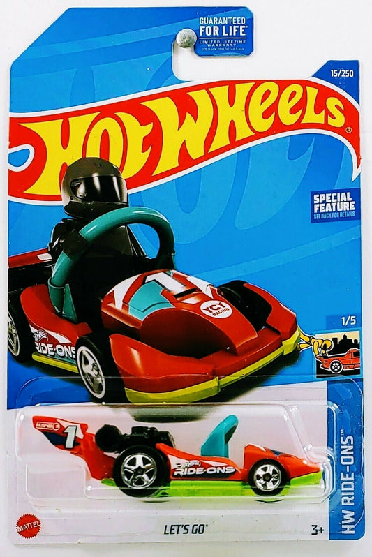 Hot Wheels 2022 - Collector # 015/250 - HW Ride-Ons 1/5 - Let's Go - Red - USA Card