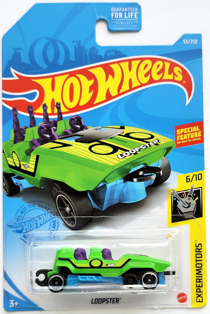 Hot Wheels 2021 Collector 053/250 Experimotors 6/10 Loopster Green Hands Down Chrome Lip/Black OH5 Wheels No Windows Purple Interior