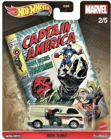 Hot Wheels 2021 - Premium / Pop Culture / Marvel 2/5 - MBK Van - Tan / Red Skull Graphics - Metal/Metal & Real Riders