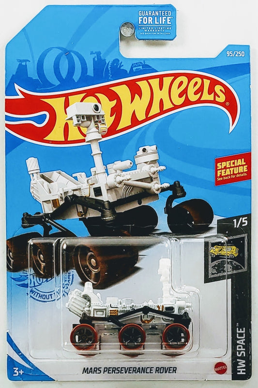 Hot Wheels 2021 - Collector # 095/250 - HW Space 1/5 - Mars Perseverance Rover - White - USA Card