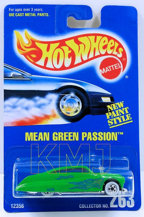 Hot Wheels 1995 - Collector # 263 - Mean Green Passion - Green - White Walls - USA