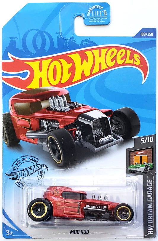 Hot Wheels 2020 - Collector # 109/250 - HW Dream Garage 5/10 - Mod Rod - Dark Red Metallic - USA Card