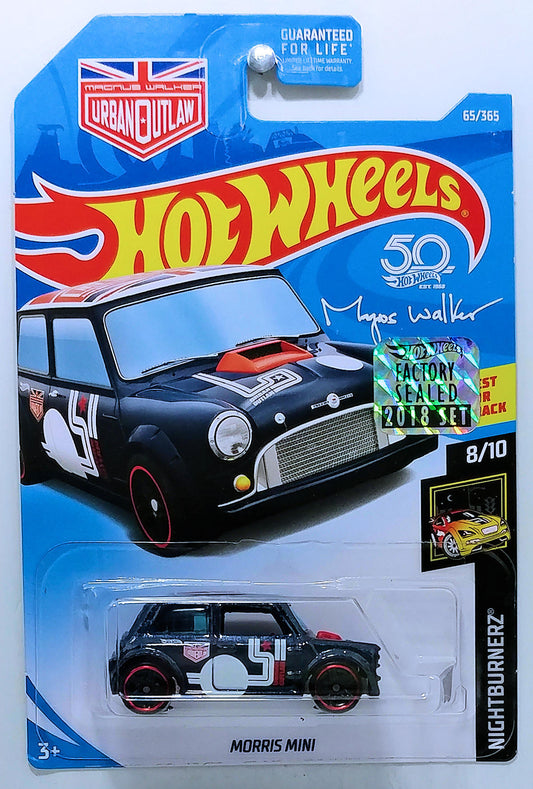 Hot Wheels 2018 - Collector # 065/365 - Nightburnerz 8/10 - Morris Mini - Midnight Blue - FSC