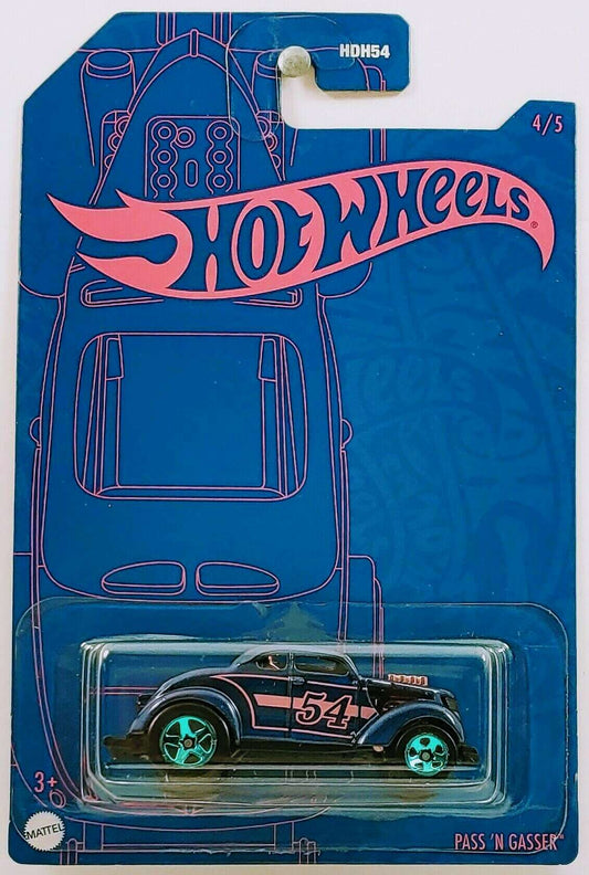 Hot Wheels 2022 - 54th Anniversary Series - Blue & Pink 4/5 - Pass 'N Gasser - Dark Blue