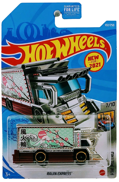 Hot Wheels 2021 - Collector # 102/250 - HW Metro 7/10 - New Models - Raijin Express - Chrome/Dark Red