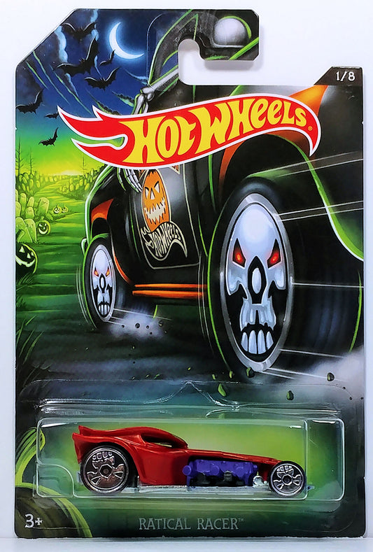 Hot Wheels 2017 - Happy Halloween 1/8 - Ratical Racer - Red - Skull Wheels