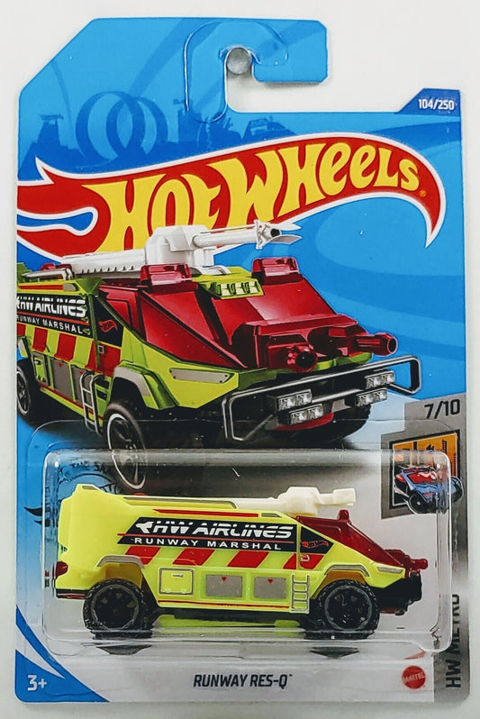 Hot Wheels 2020 - Collector # 104/250 - HW Metro 7/10 - Runway Res-Q - Fluorescent - IC