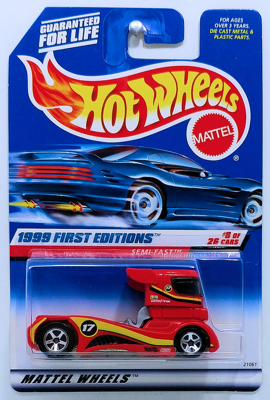 Hot Wheels 1999 - Collector # 914 - First Editions 8/26 - Semi-Fast - All Red - Red Upper Grille