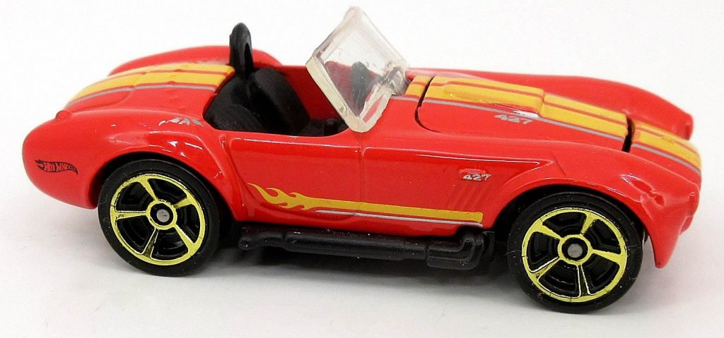 Hot Wheels 2011 - Collector # 107/244 - Muscle Mania 7/10 - Shelby Cobra 427 S/C - Red - MC5 Wheels - Opening Hood - USA Card